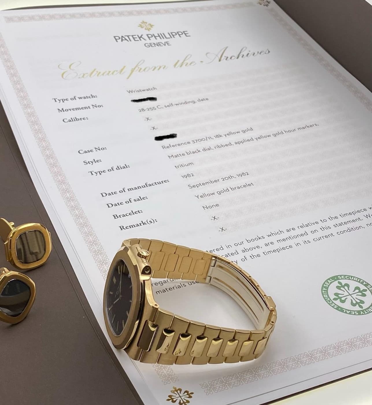 Patek Philippe Nautilus „Jumbo“ mit Manschettenknöpfen – Ansicht 16